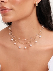 Mood Tone Pearl Chain Multirow Necklace Pack of 3 - Bild 3 von 3