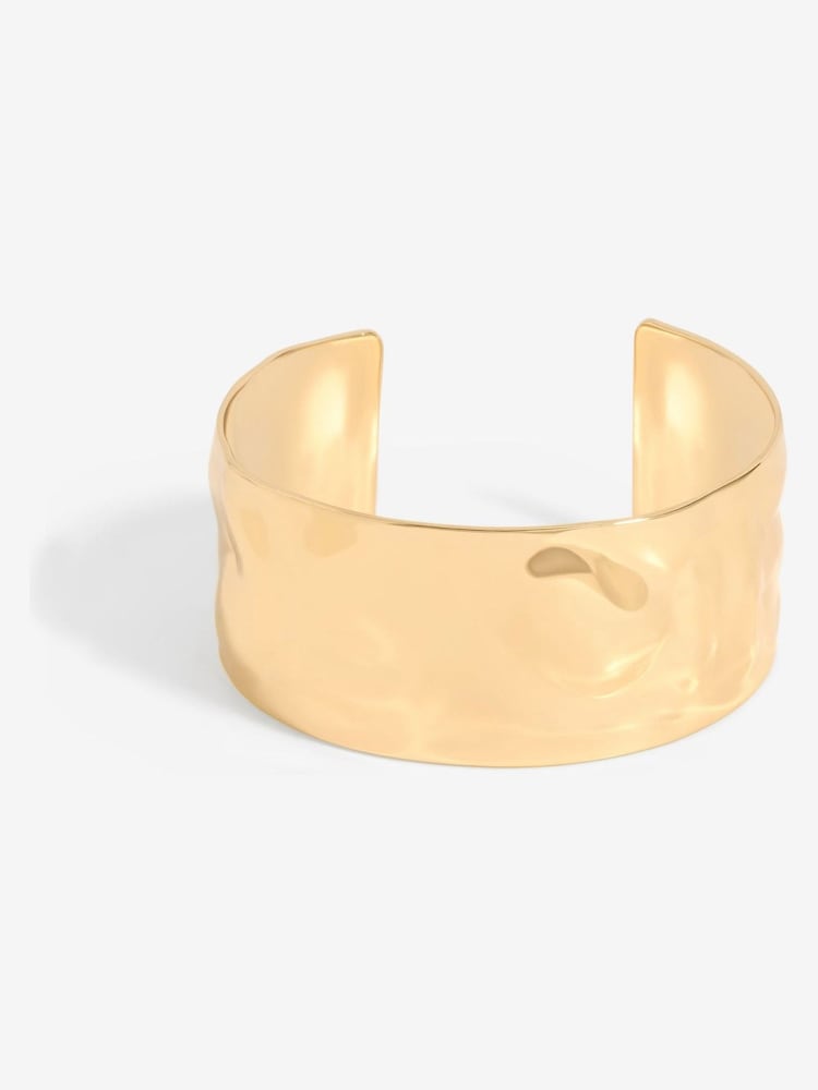 Mood Gold Tone Polished Molten Cuff Bracelet - Image 1 of 4