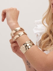 Mood Gold Tone Polished Molten Cuff Bracelet - Image 3 of 4