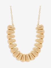 Mood Gold Tone Polished Ridged Collar Necklace - Image 1 of 3