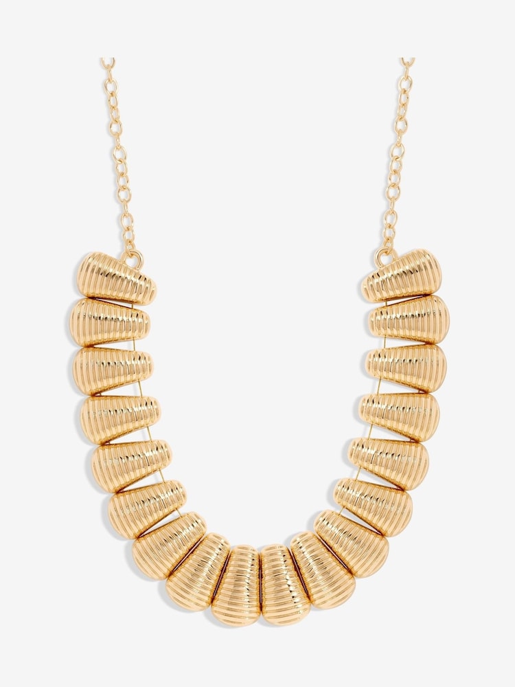 Mood Gold Tone Polished Ridged Collar Necklace - Image 1 of 3