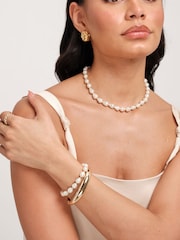 Mood Gold Tone Pearl Strand 3 Piece Set - Image 3 of 4