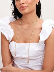 Mood Gold Tone Pearl Multirow Rope Necklace - Image 2 of 3