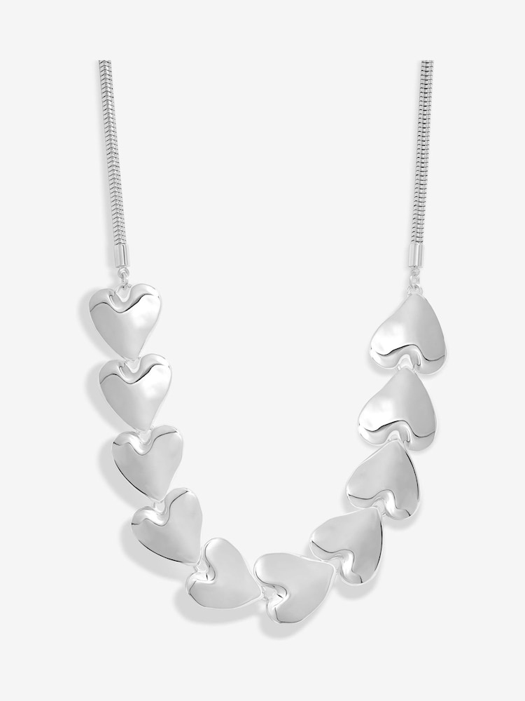 Mood Silver Tone Polished Molten Heart Allway Necklace - Image 1 of 3