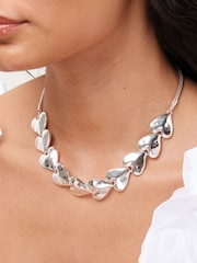 Mood Silver Tone Polished Molten Heart Allway Necklace - Image 2 of 3