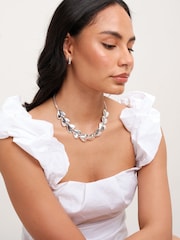 Mood Silver Tone Polished Molten Heart Allway Necklace - Image 3 of 3