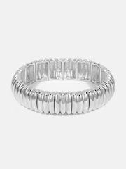 Mood Silver Tone Ridged Stretch Bracelet - Image 1 of 3