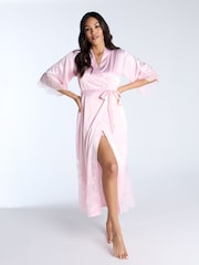 Boux Avenue Light Pink Blythe Lace & Satin Robe - Image 2 of 6