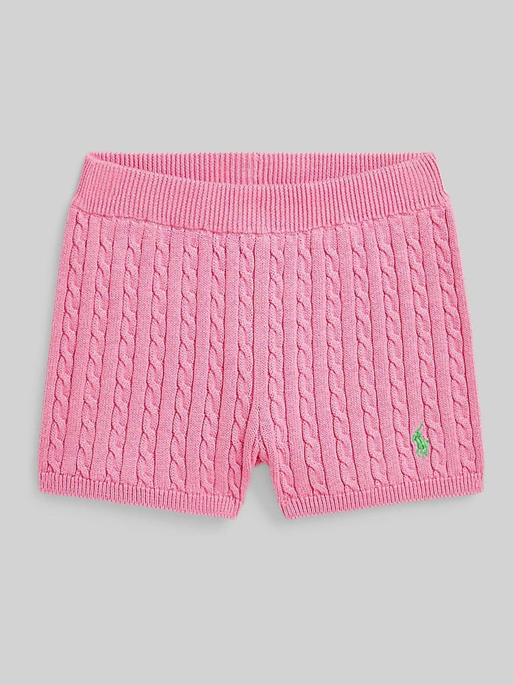 Polo Ralph Lauren Pink Girls Cable Knit Shorts - Image 2 of 3