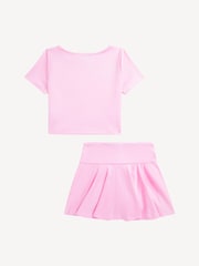 Polo Ralph Lauren Pink Girls Jersey Cotton Skirt - Image 3 of 7