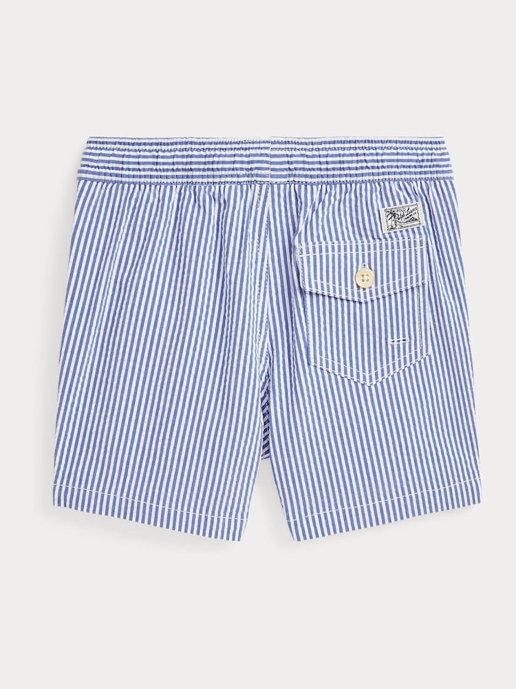 Polo Ralph Lauren Blue Boys Traveler Stretch Seersucker Swim Shorts - Image 2 of 2