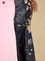 Joules Holkham Navy Bird Floral Waterproof Packable Raincoat With Hood - Image 12 of 14