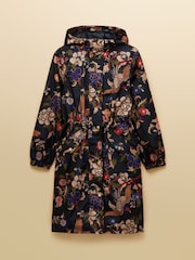Joules Holkham Navy Bird Floral Waterproof Packable Raincoat With Hood - Image 14 of 14