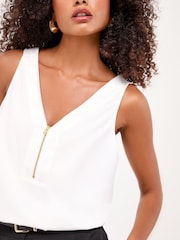 Lipsy White Zip front Vest - Image 2 of 4