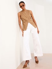 Lipsy Tan Faux Suede Waistcoat - Image 3 of 4
