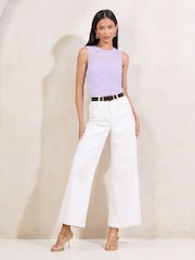 Lipsy Lilac Purple Sleeveless Lace Top - Image 3 of 4