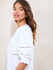 Lipsy White Puff Sleeve T-Shirt - Image 1 of 4