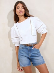 Lipsy White Puff Sleeve T-Shirt - Image 3 of 4
