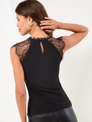 Lipsy Black Lace Shell Top - Image 4 of 4