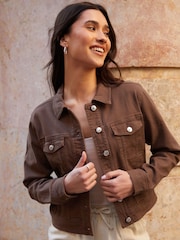 Čokoladno rjava - Threadbare klasična denim jakna - Slika 1 iz 6