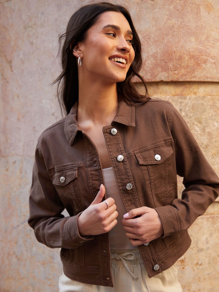 Čokoladno rjava - Threadbare klasična denim jakna - Slika 1 iz 6 Čokoladno rjava - Threadbare klasična denim jakna - Slika 1 iz 6