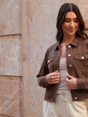 Čokoladno rjava - Threadbare klasična denim jakna - Slika 2 iz 6