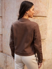 Čokoladno rjava - Threadbare klasična denim jakna - Slika 3 iz 6