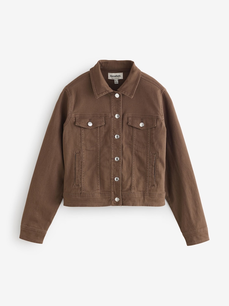 Čokoladno rjava - Threadbare klasična denim jakna - Slika 6 iz 6