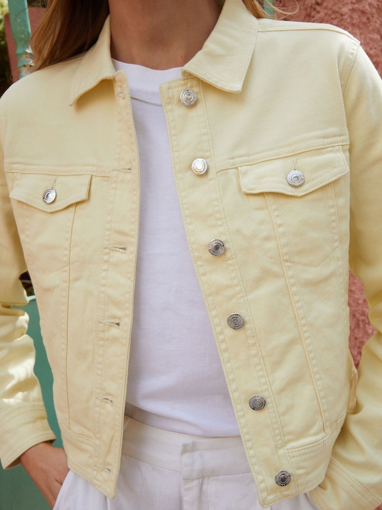 Threadbare Yellow Cotton Classic Denim Jacket - Image 10 of 10 Threadbare Yellow Cotton Classic Denim Jacket - Image 10 of 10
