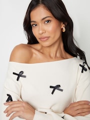 Threadbare Cream Slash Neck Knitted Jumper - Image 3 of 4