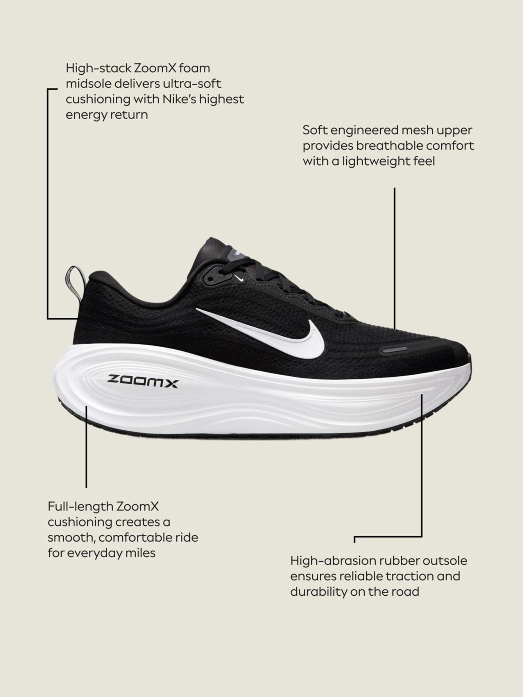 Buy Чорний/білий - Кросівки для бігу Nike Vomero Plus з сайту Next