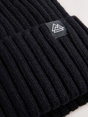 Black Knitted Beanie Hat (1-16yrs) - Image 2 of 3