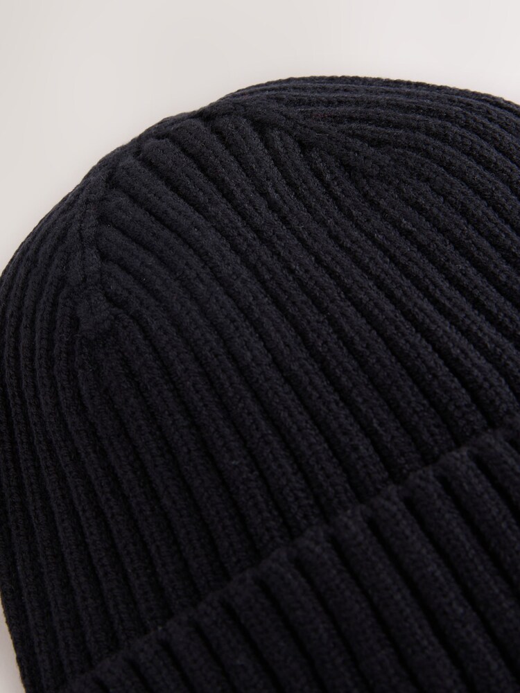 Black Knitted Beanie Hat (1-16yrs) - Image 3 of 3