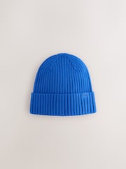 Cobalt Blue Knitted Beanie Hat (1-16yrs) - Image 1 of 3