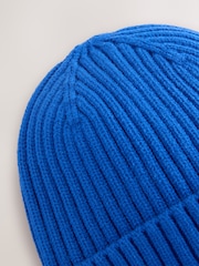 Cobalt Blue Knitted Beanie Hat (1-16yrs) - Image 3 of 3