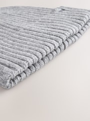 Grey Knitted Beanie Hat (1-16yrs) - Image 3 of 3