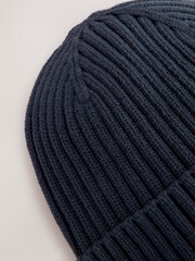 Navy Blue Knitted Beanie Hat (1-16yrs) - Image 3 of 3