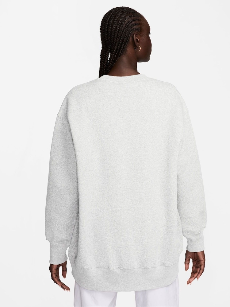 Nike Birch Grey Oversized Phoenix Fleece Crew Neck Sweatshirt - Image 2 of 3