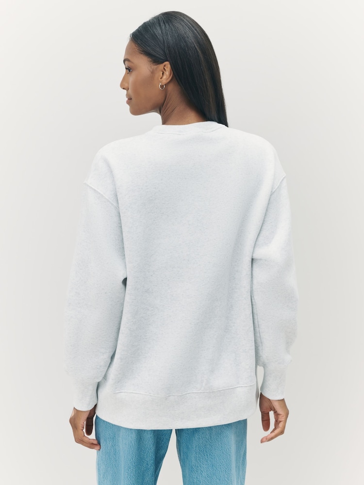 Nike Birch Grey Oversized Phoenix Fleece Crew Neck Sweatshirt - Image 2 of 3 Nike Birch Grey Oversized Phoenix Fleece Crew Neck Sweatshirt - Image 2 of 3