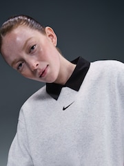 Nike Birch Grey Oversized Phoenix Fleece Crew Neck Sweatshirt - Image 4 of 5