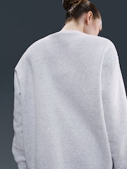 Nike Birch Grey Oversized Phoenix Fleece Crew Neck Sweatshirt - Image 5 of 5