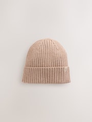 Neutral Beige Knitted Beanie Hat (1-16yrs) - Image 1 of 3