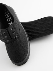 Black Embroidered Forever Comfort® Laceless Canvas Slip-On Trainers - Image 7 of 7