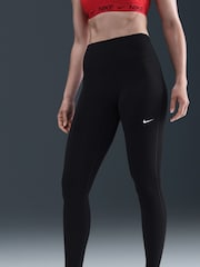 Nike Black One Seamless Front High Waisted Full Length Leggings - Image 3 of 6