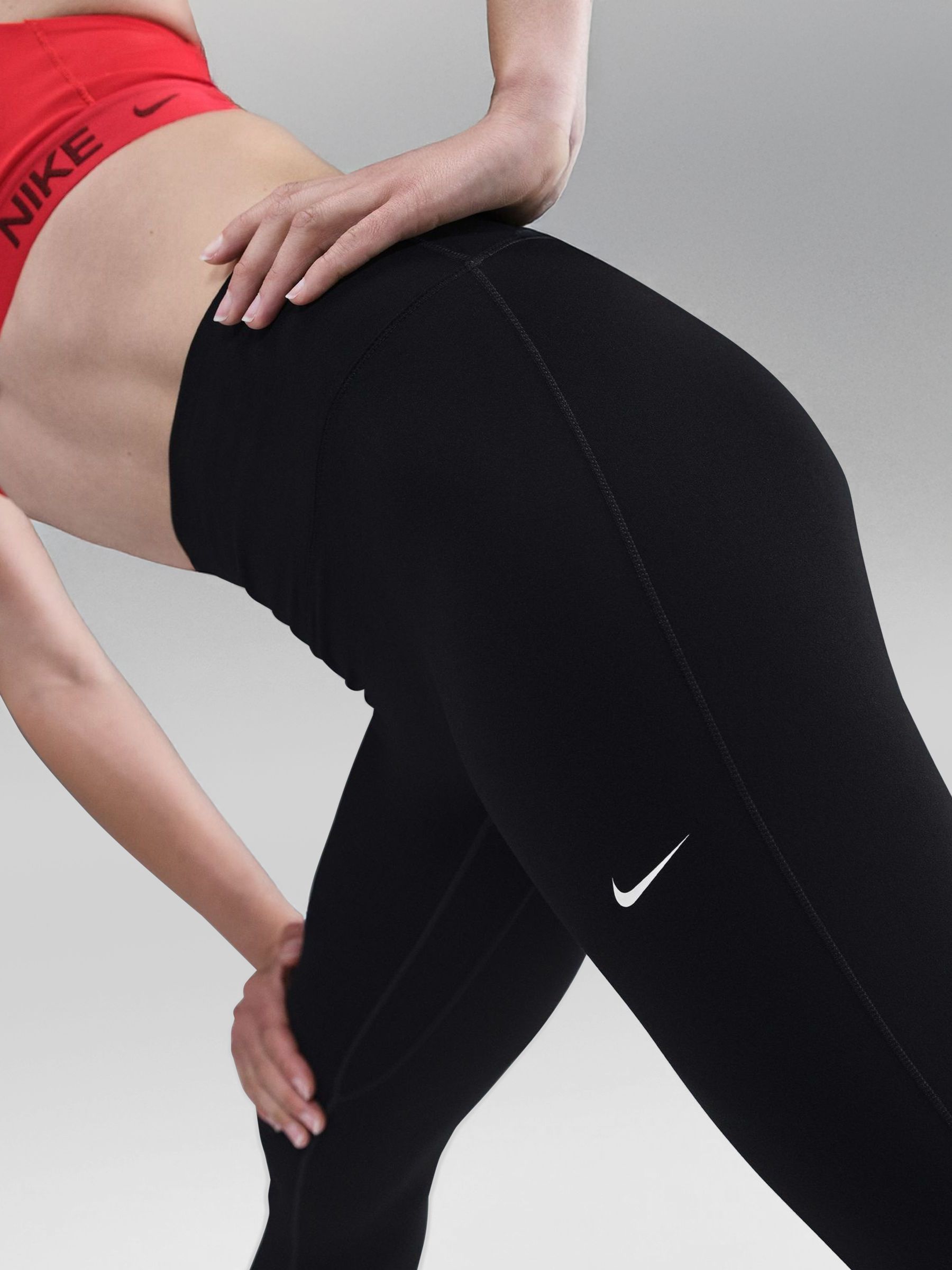 nike training one tight luxe legging in black marl