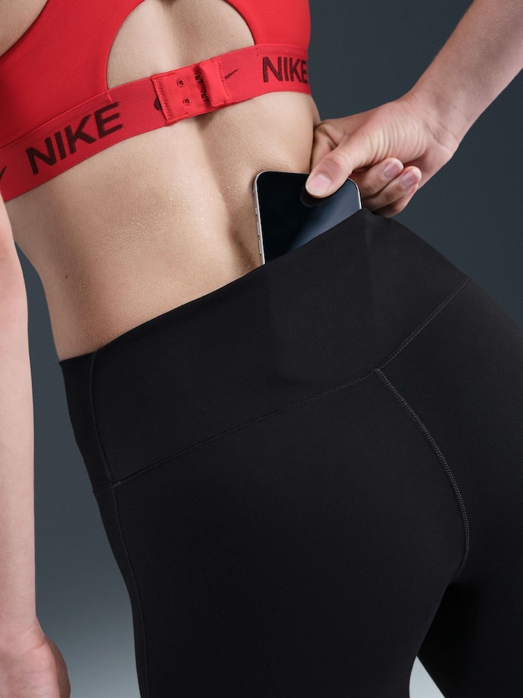 Nike Black One Seamless Front High Waisted Full Length Leggings - Image 6 of 6 Nike Black One Seamless Front High Waisted Full Length Leggings - Image 6 of 6