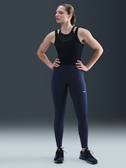 Nike Midnight Navy One Seamless Front High Waisted Full Length Leggings - Image 1 of 6