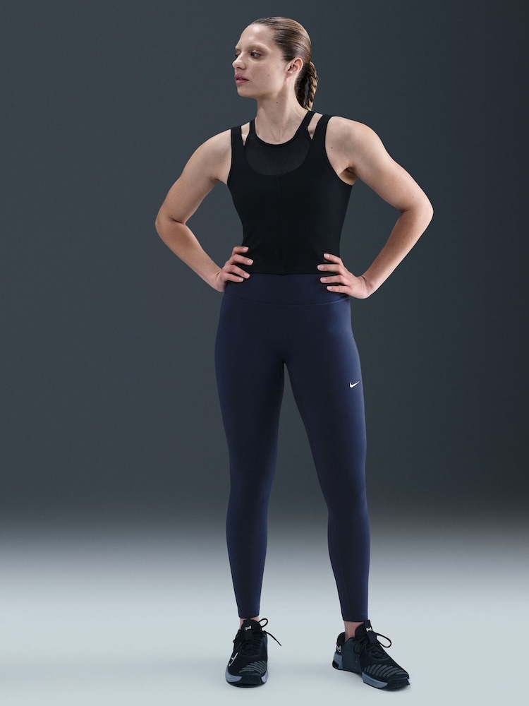 Nike Midnight Navy One Seamless Front High Waisted Full Length Leggings - Image 1 of 6 Nike Midnight Navy One Seamless Front High Waisted Full Length Leggings - Image 1 of 6