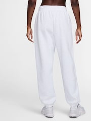 Nike Light Grey Sportswear Phoenix Fleece Womens High Waisted Oversized Joggers - Image 2 of 8