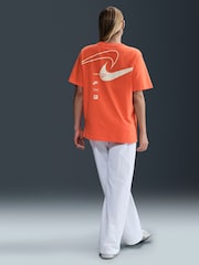 Nike Coral Pink Graphic Print Back Short Sleeve T-Shirt - Image 2 of 5